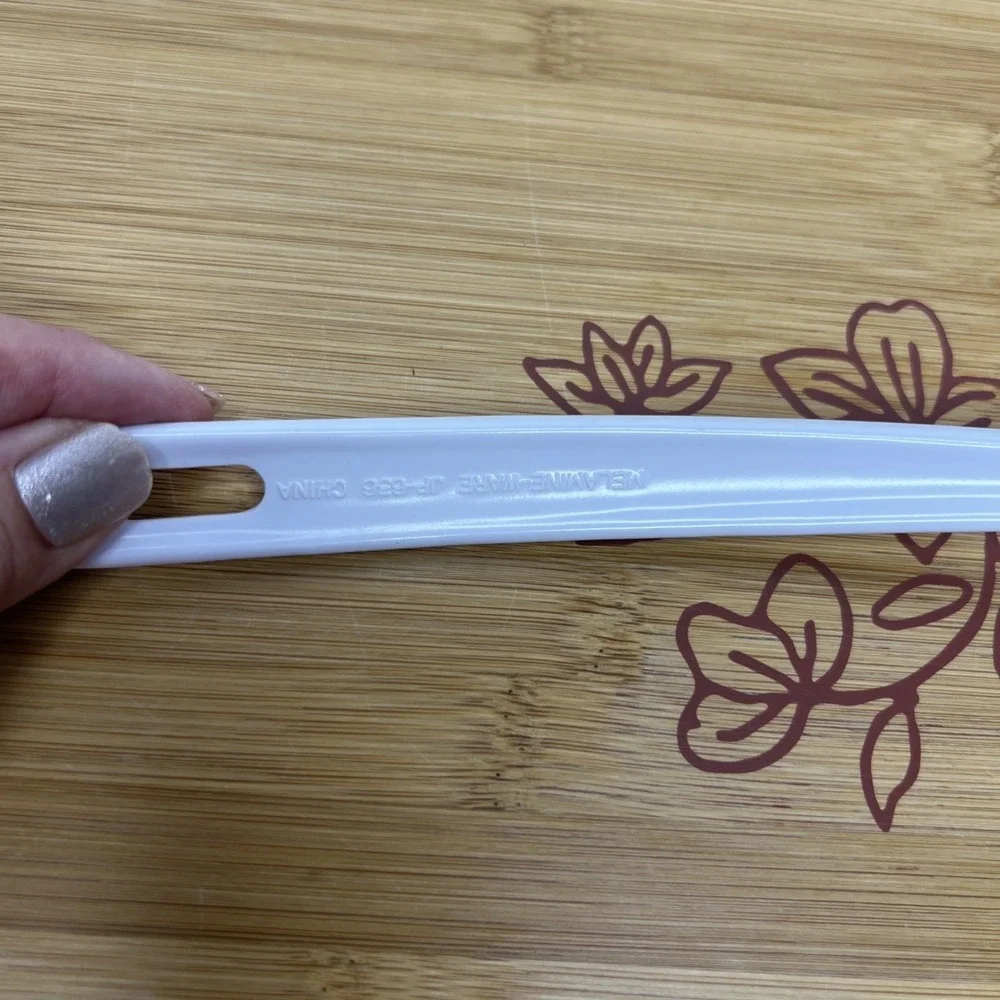 Melamine White Slotted Serving Spoon‎ JP-636  Vintage- 11.5 inches